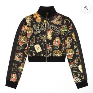 Ed Hardy crop Graphic tattoo flashboard Jacket